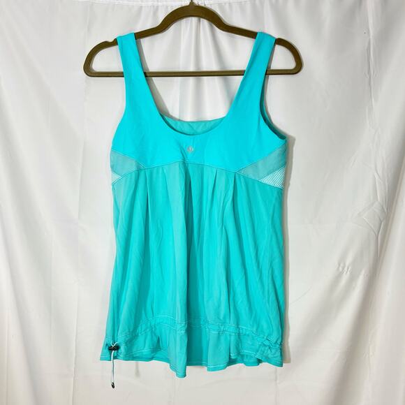 Lululemon Elevate Tank Angel Blue Tonka Stripe White Size 10 - Picture 3 of 7